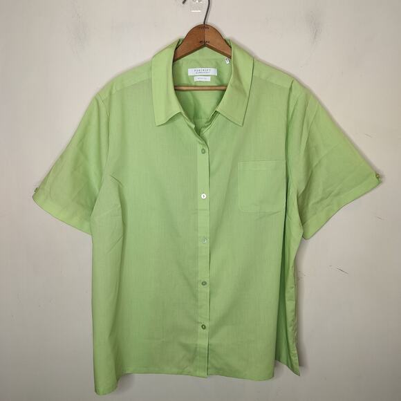 Foxcroft Button Up Shirt Wrinkle Free Cotton Short Sleeve - Picture 1 of 8